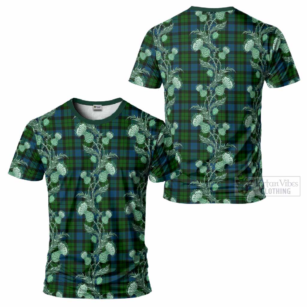 MacKay (McKay) Tartan T-Shirt Seamless Scottish Thistle Flowers