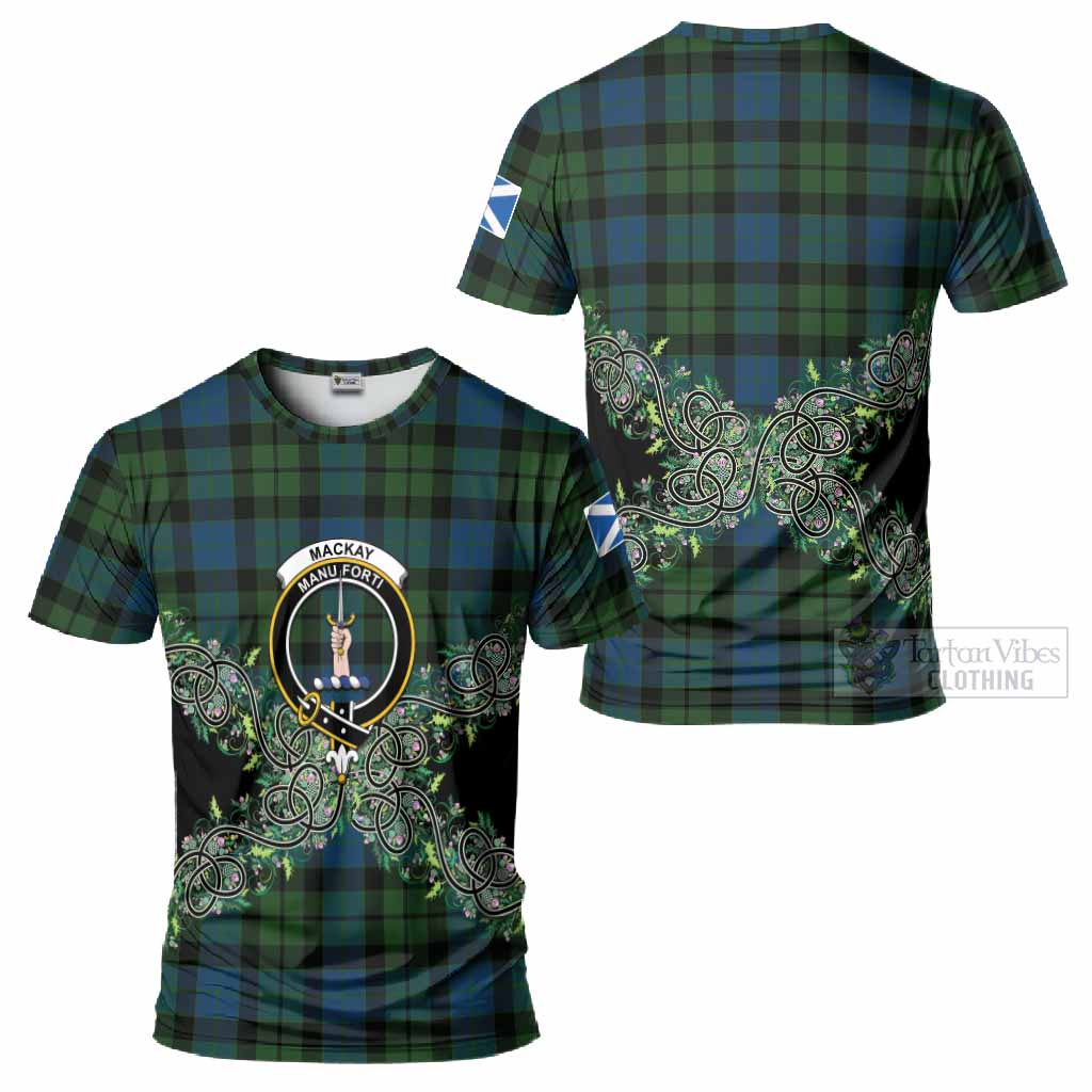 MacKay (McKay) Tartan T-Shirt Thistle Scottish Spirit