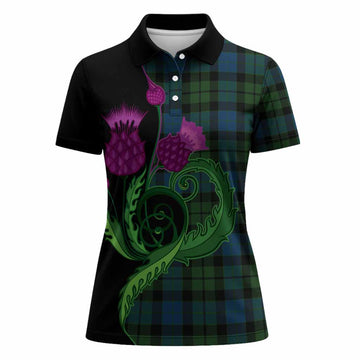 MacKay (McKay) Tartan Women Polo Shirt Traditional Scottish Thistle