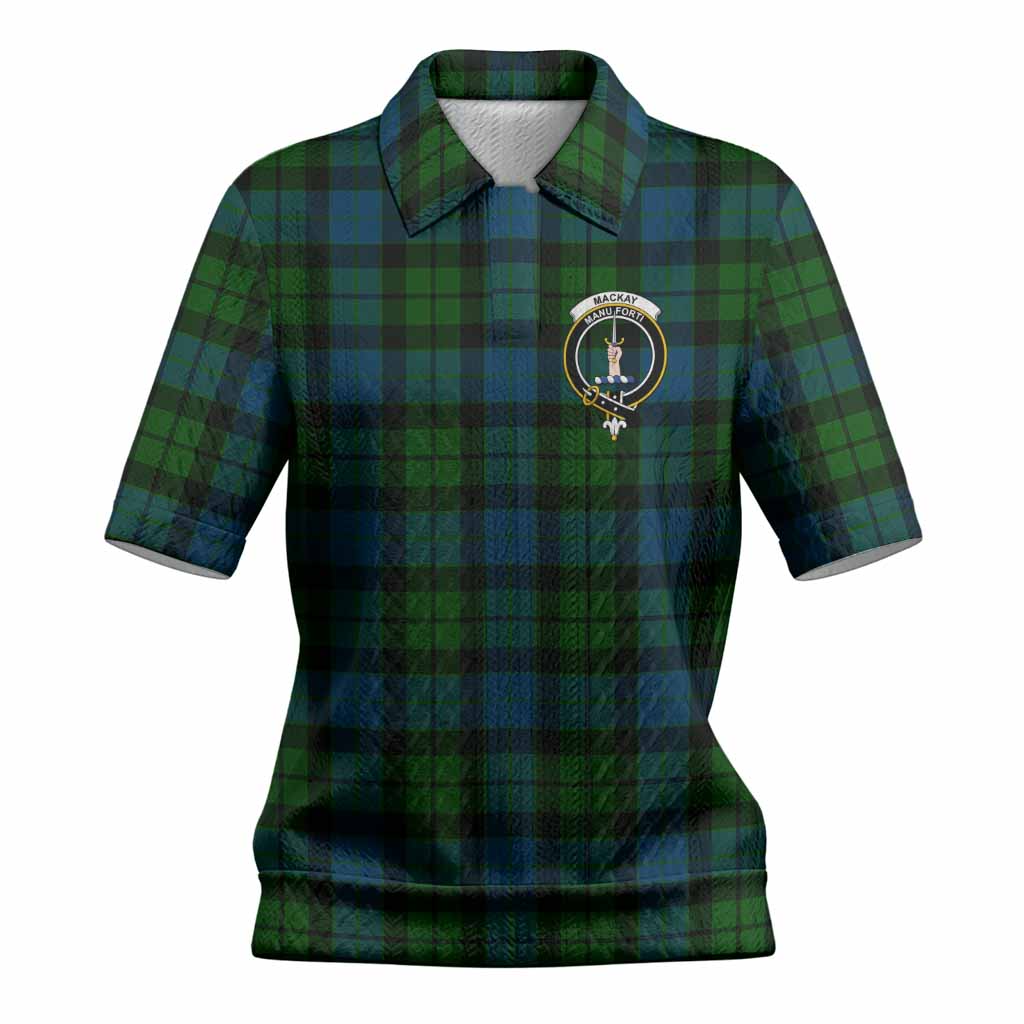 MacKay (McKay) Tartan Women’s Polo Sweater Top with Family Crest