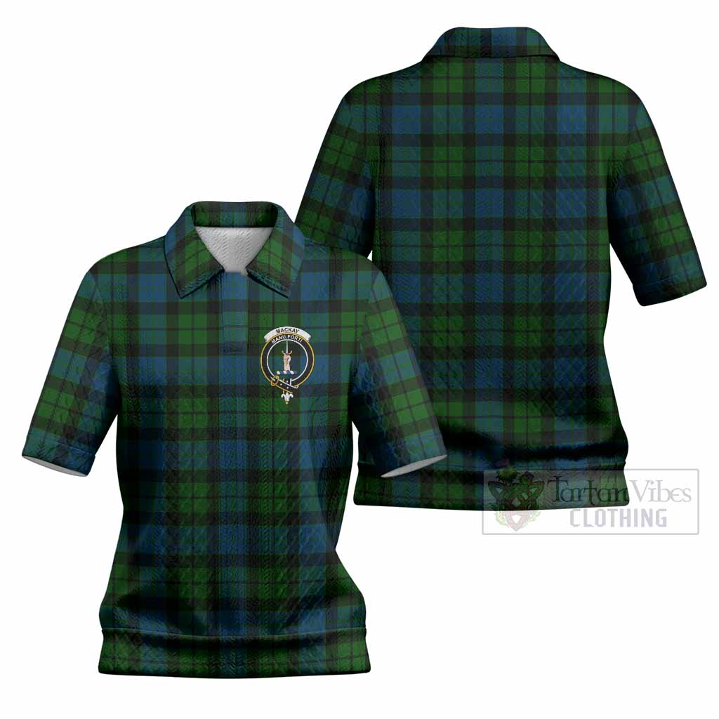 MacKay (McKay) Tartan Women’s Polo Sweater Top with Family Crest