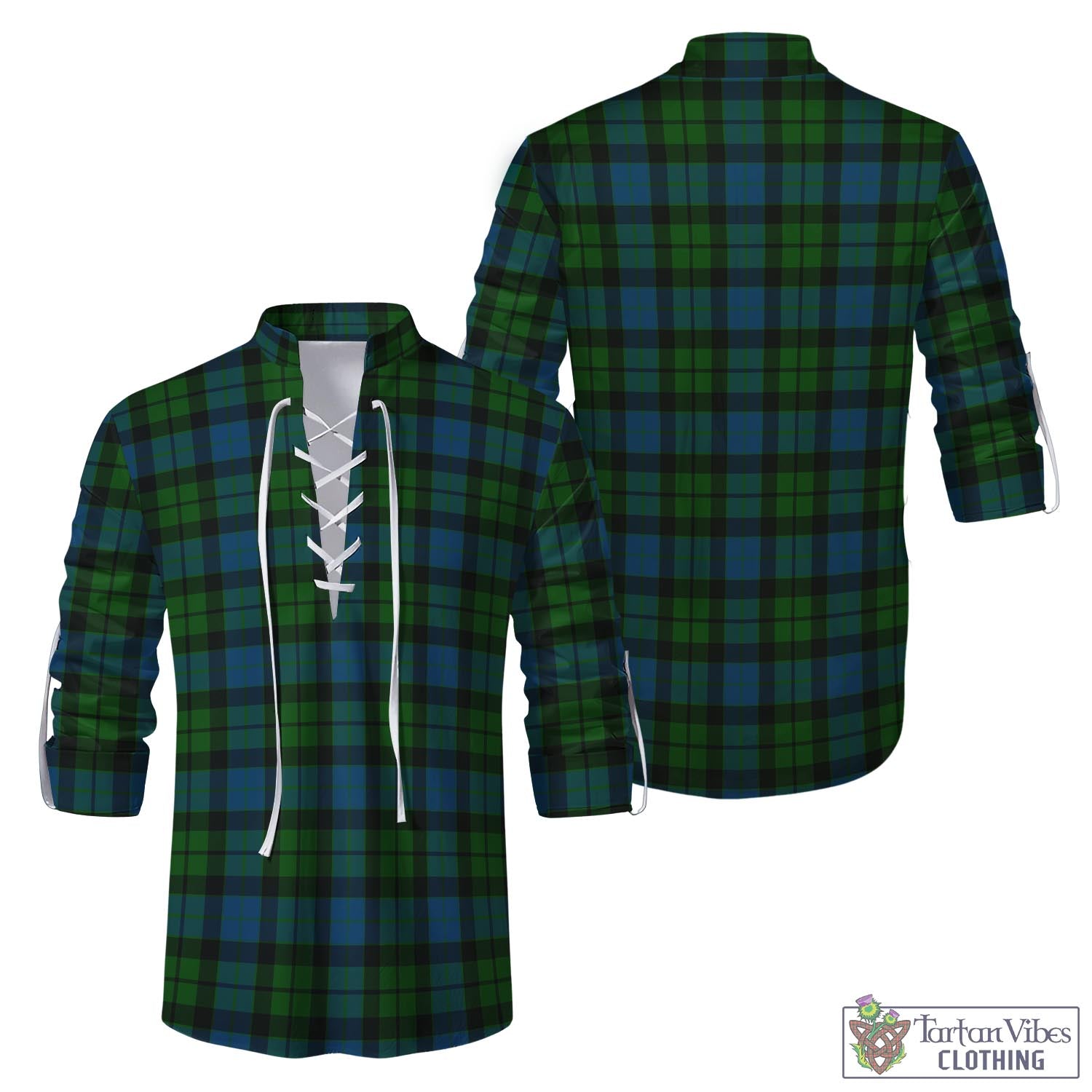 Tartan Vibes Clothing MacKay Modern Tartan Men's Scottish Traditional Jacobite Ghillie Kilt Shirt