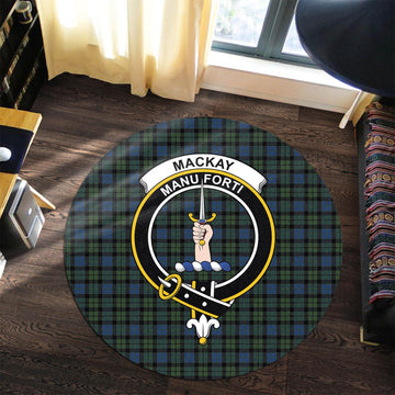 mackay-modern-tartan-round-rug-with-family-crest