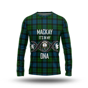 MacKay (McKay) Tartan Long Sleeve T-Shirt with Family Crest DNA In Me Style Unisex - Tartanvibesclothing Shop