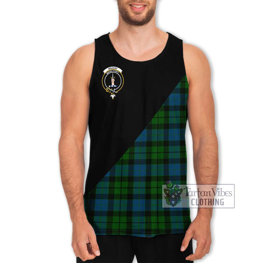 MacKay (McKay) Tartan Men's Tank Top with Family Crest and Military Logo Style Men - Tartanvibesclothing Shop