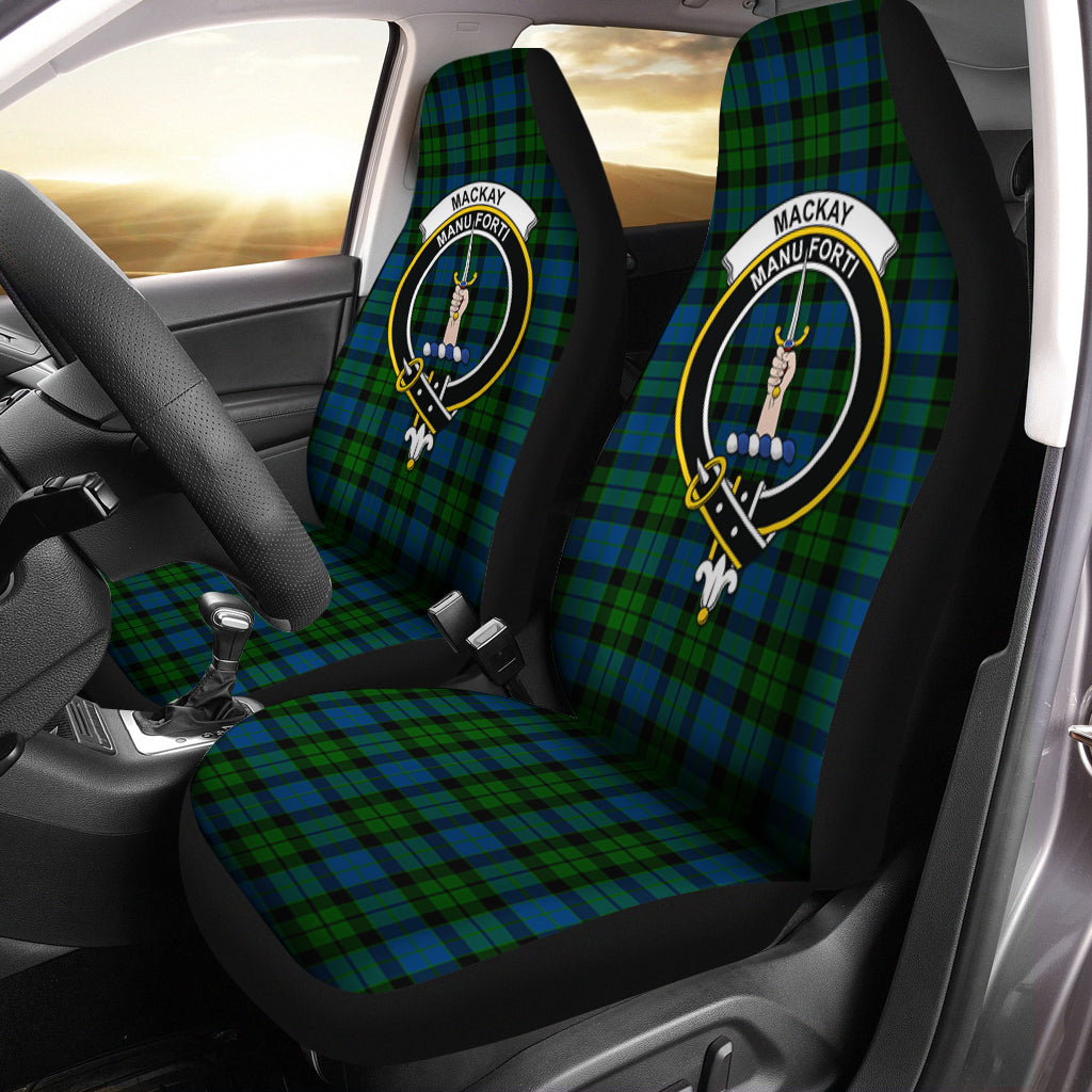 MacKay Modern Tartan Car Seat Cover with Family Crest One Size - Tartanvibesclothing