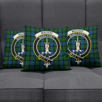 MacKay (McKay) Tartan Pillow Cover with Family Crest
