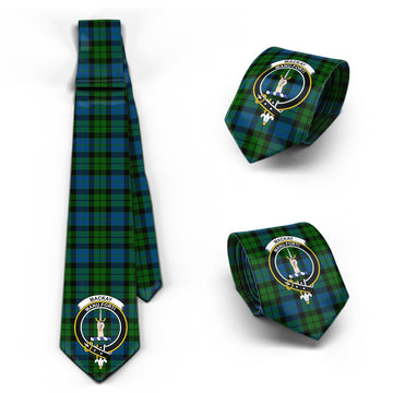 MacKay (McKay) Tartan Classic Necktie with Family Crest