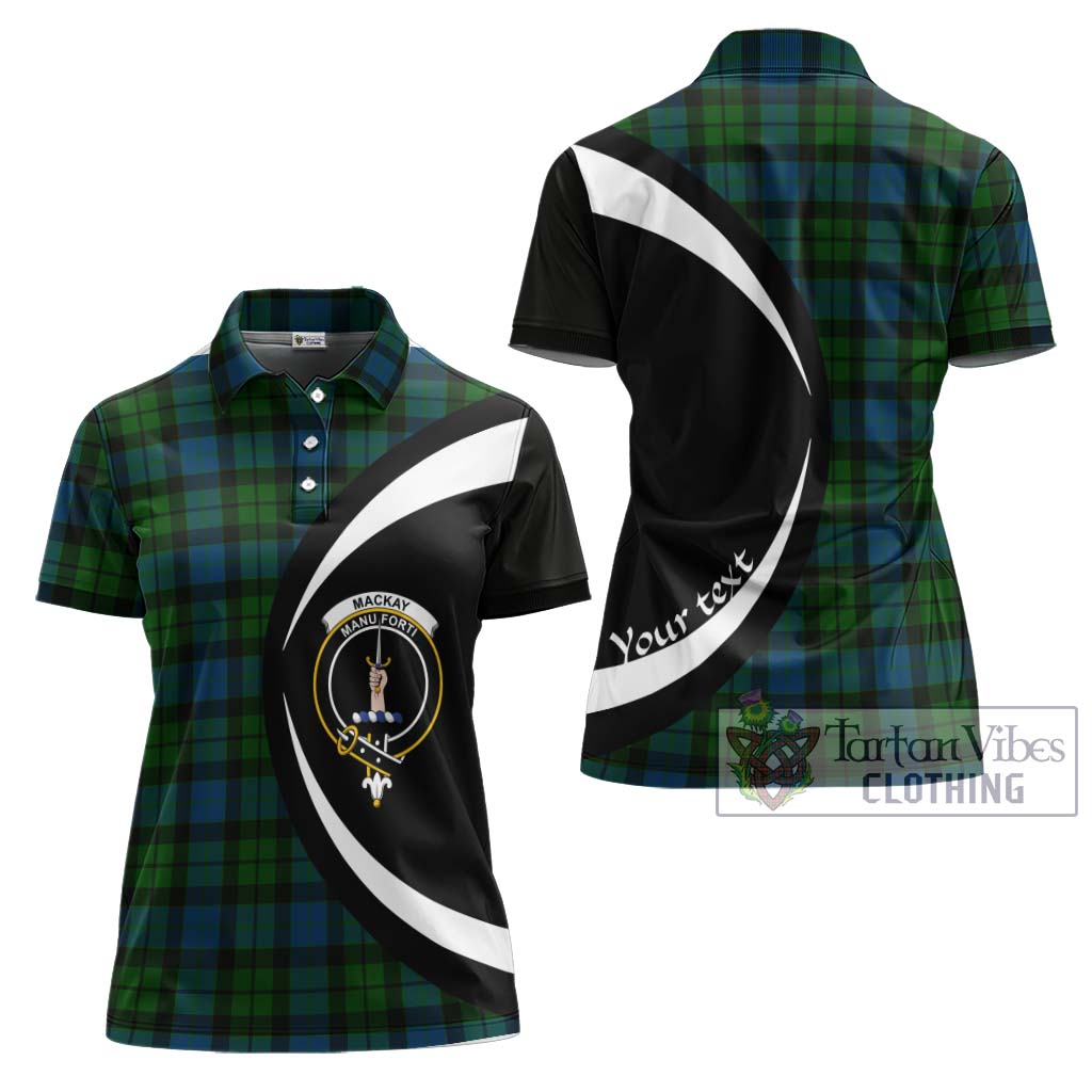 MacKay (McKay) Tartan Women's Polo Shirt with Family Crest Circle Style Women - Tartan Vibes Clothing