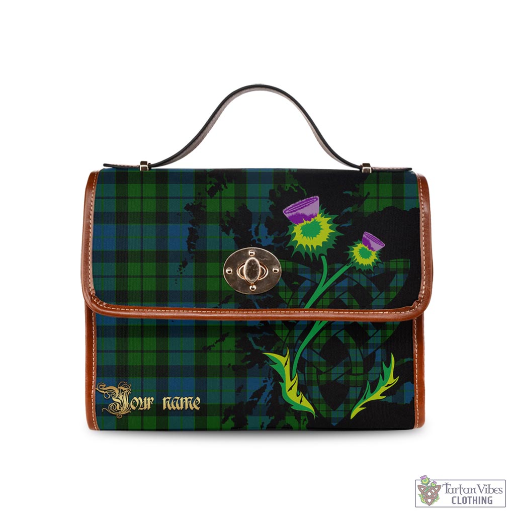 Tartan Vibes Clothing MacKay Modern Tartan Waterproof Canvas Bag with Scotland Map and Thistle Celtic Accents