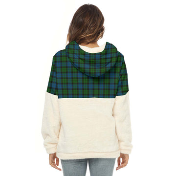 MacKay (McKay) Tartan Women's Borg Fleece Hoodie With Half Zip with Family Crest - Tartan Vibes Clothing