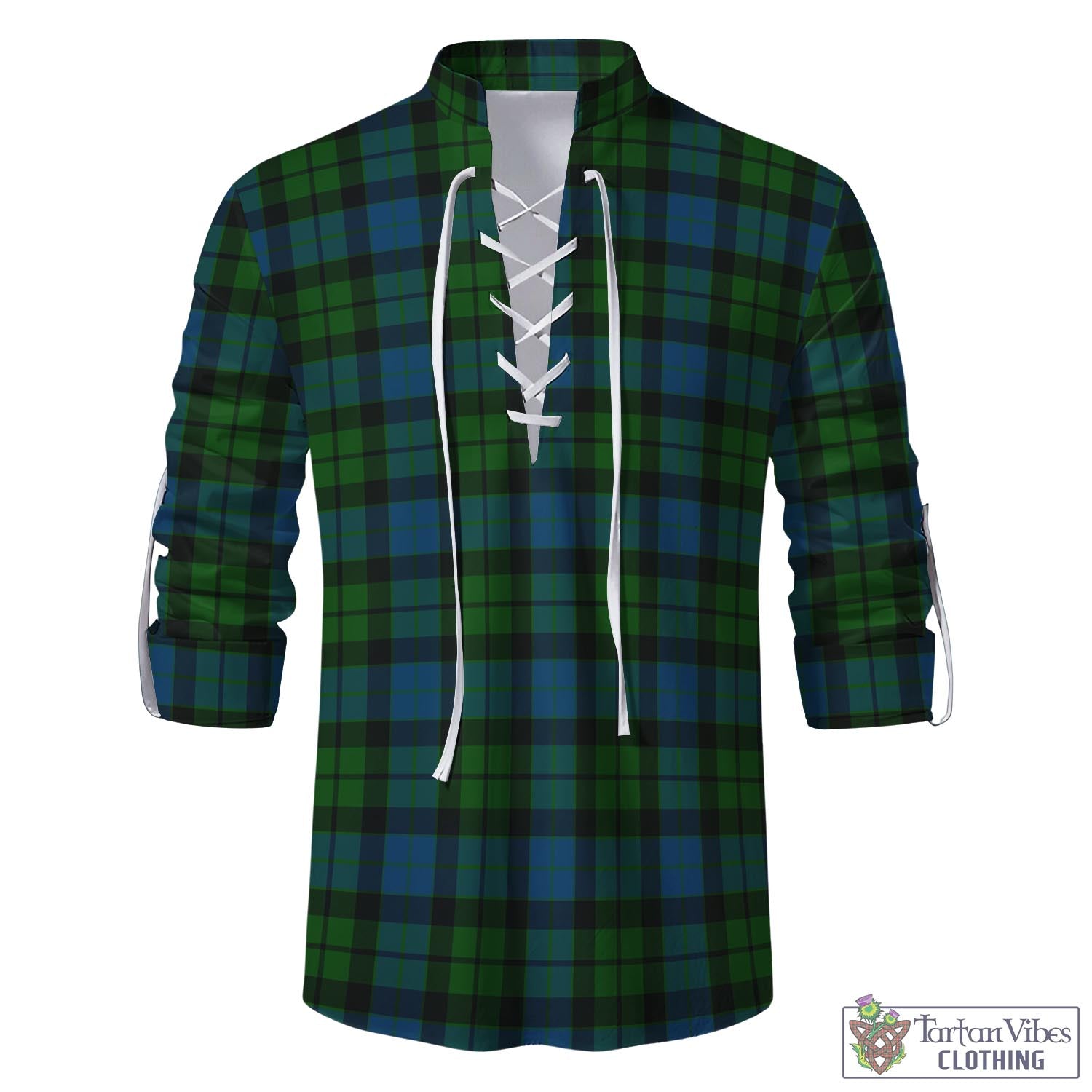 Tartan Vibes Clothing MacKay Modern Tartan Men's Scottish Traditional Jacobite Ghillie Kilt Shirt