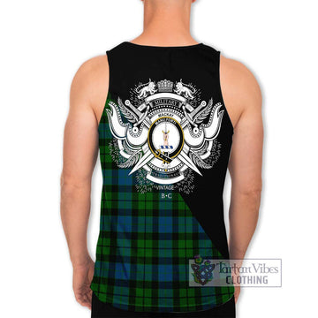 MacKay (McKay) Tartan Men's Tank Top with Family Crest and Military Logo Style - Tartanvibesclothing Shop