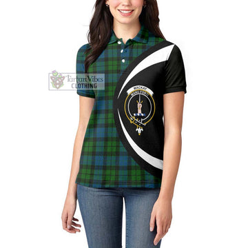 MacKay (McKay) Tartan Women's Polo Shirt with Family Crest Circle Style - Tartan Vibes Clothing