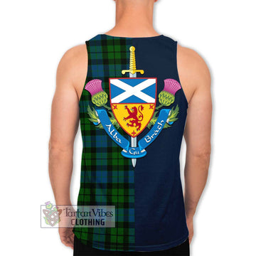 Tartan Vibes Clothing MacKay Modern Tartan Men's Tank Top with Scottish Lion Royal Arm Half Style