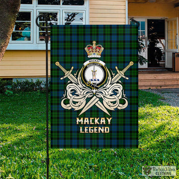 MacKay (McKay) Tartan Garden Flag with Clan Crest and the Golden Sword of Courageous Legacy