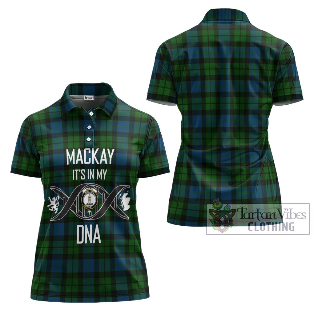 MacKay (McKay) Tartan Women's Polo Shirt with Family Crest DNA In Me Style - Tartanvibesclothing Shop