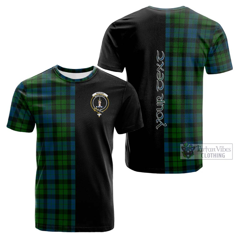 Tartan Vibes Clothing MacKay Modern Tartan Cotton T-shirt with Family Crest and Half Of Me Style