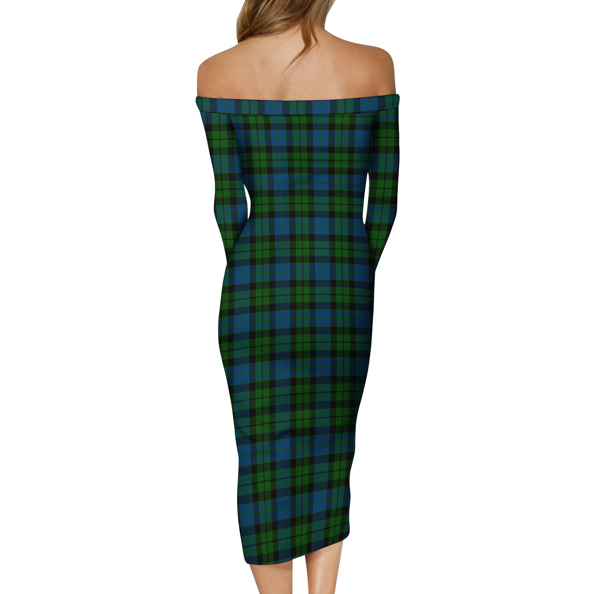 MacKay Modern Tartan Off Shoulder Lady Dress - Tartanvibesclothing