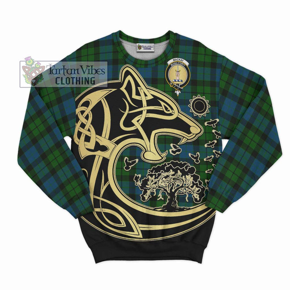 MacKay (McKay) Tartan Sweatshirt with Family Crest Celtic Wolf Style - Tartan Vibes Clothing