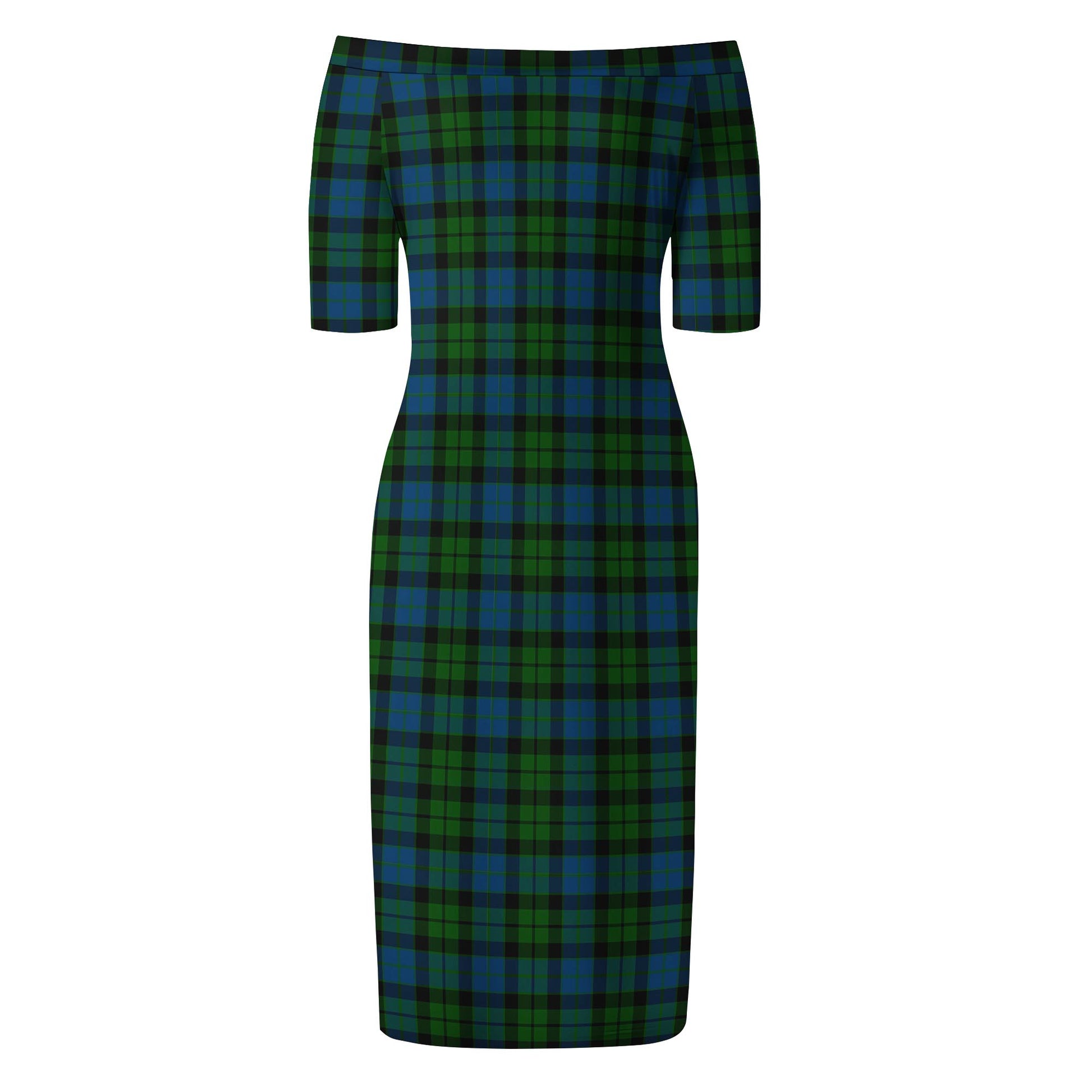 MacKay Modern Tartan Off Shoulder Lady Dress - Tartanvibesclothing