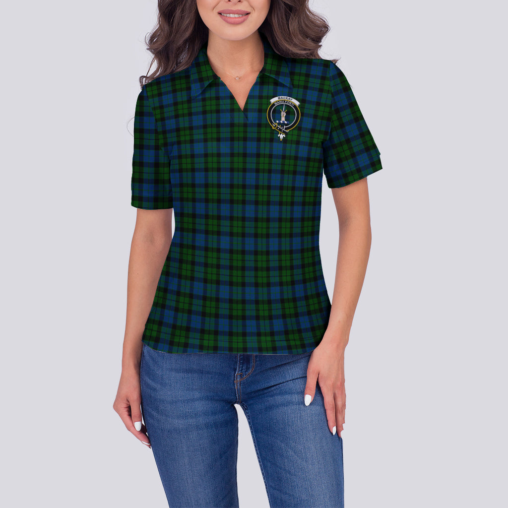 mackay-modern-tartan-polo-shirt-with-family-crest-for-women