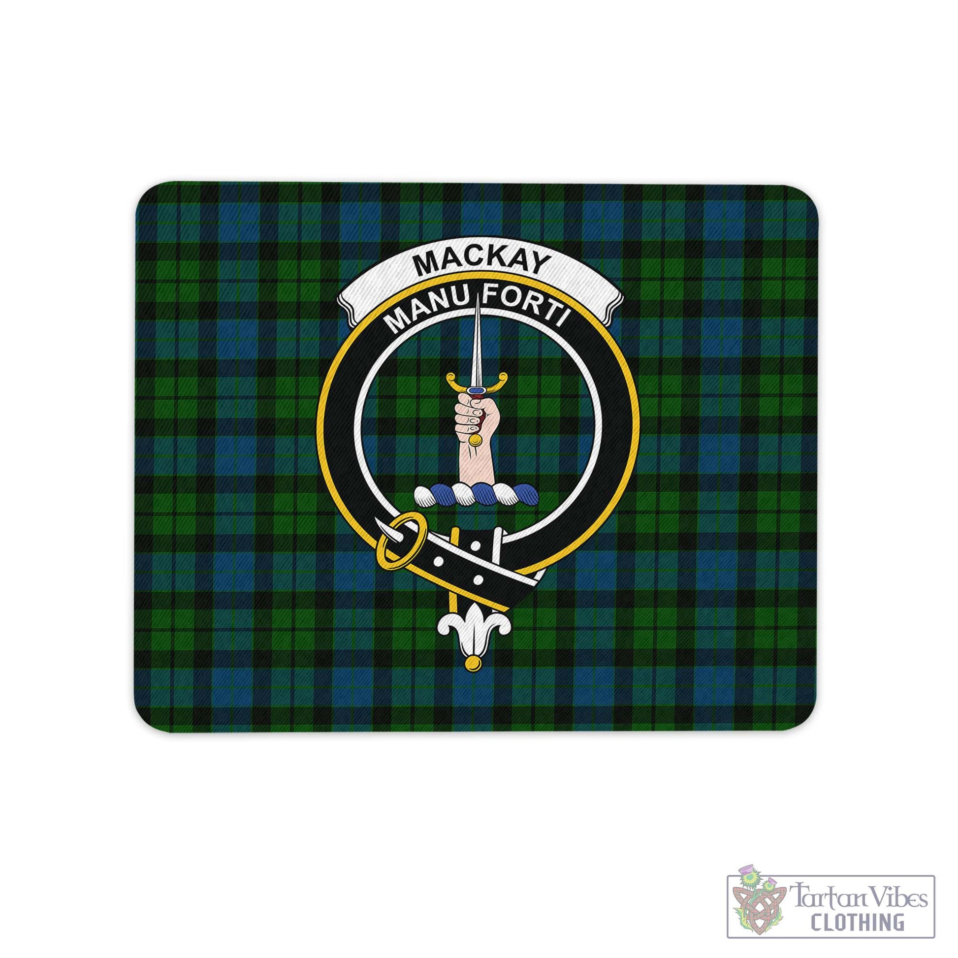 Tartan Vibes Clothing MacKay Modern Tartan Mouse Pad with Family Crest
