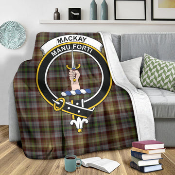 MacKay of Strathnaver Tartan Blanket with Family Crest