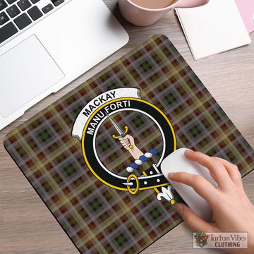 MacKay of Strathnaver Tartan Mouse Pad with Family Crest