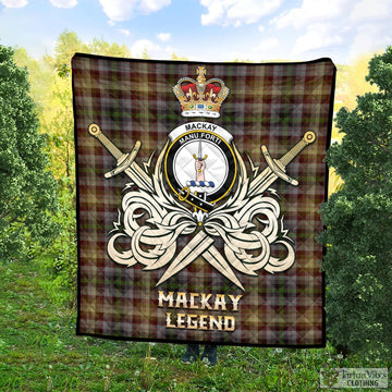 MacKay of Strathnaver Tartan Quilt with Clan Crest and the Golden Sword of Courageous Legacy