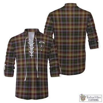 MacKay of Strathnaver Tartan Men's Scottish Traditional Jacobite Ghillie Kilt Shirt with Family Crest