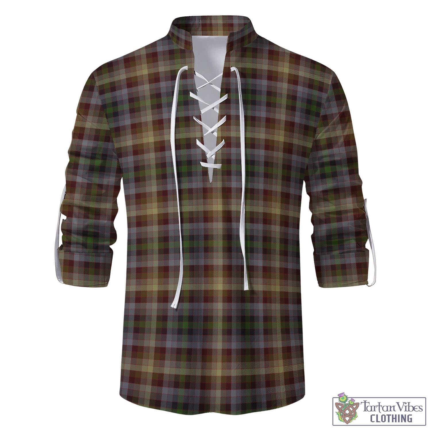 Tartan Vibes Clothing MacKay of Strathnaver Tartan Men's Scottish Traditional Jacobite Ghillie Kilt Shirt