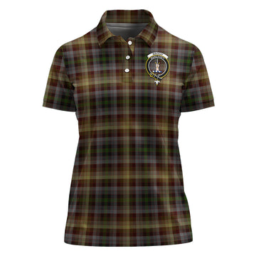 MacKay of Strathnaver Tartan Polo Shirt with Family Crest For Women