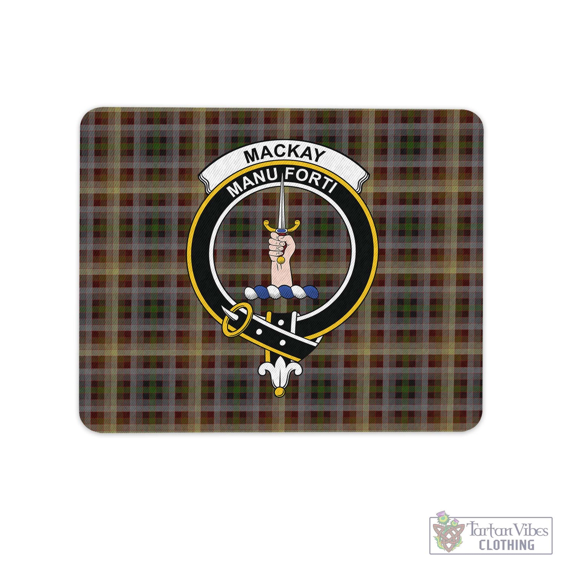 Tartan Vibes Clothing MacKay of Strathnaver Tartan Mouse Pad with Family Crest
