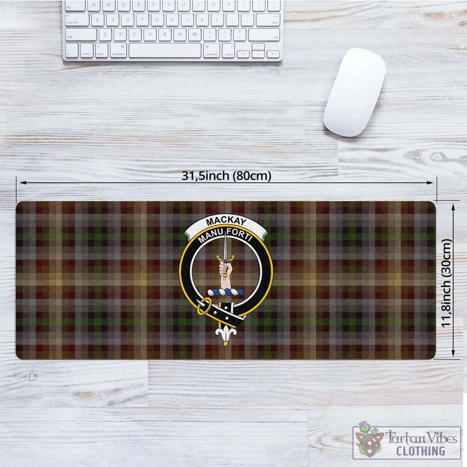 Tartan Vibes Clothing MacKay of Strathnaver Tartan Mouse Pad with Family Crest