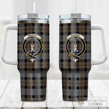 MacKay Weathered Tartan and Family Crest Tumbler with Handle