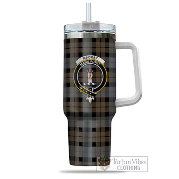 MacKay Weathered Tartan and Family Crest Tumbler with Handle