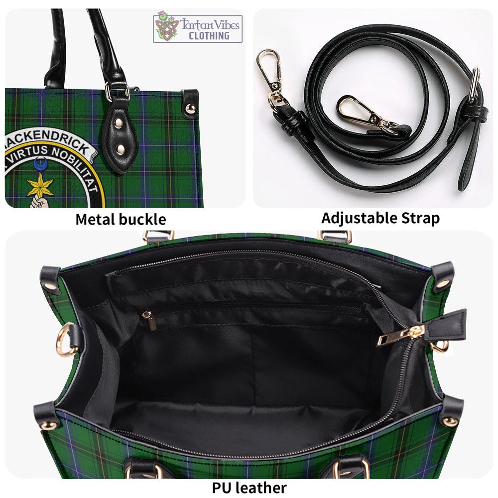 MacKendrick (McKendrick) Tartan Luxury Leather Handbags with Family Crest - Tartan Vibes Clothing