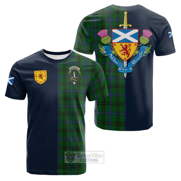 Tartan Vibes Clothing MacKendrick Tartan Cotton T-shirt with Scottish Lion Royal Arm Half Style
