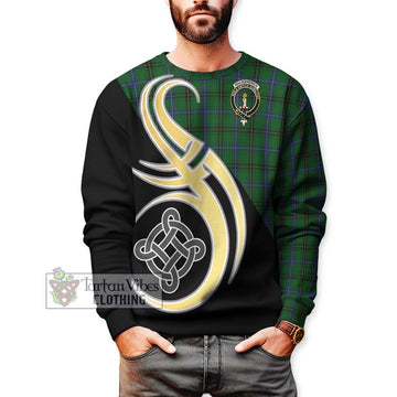 MacKendrick (McKendrick) Tartan Sweatshirt with Family Crest and Celtic Symbol Style Unisex - Tartan Vibes Clothing