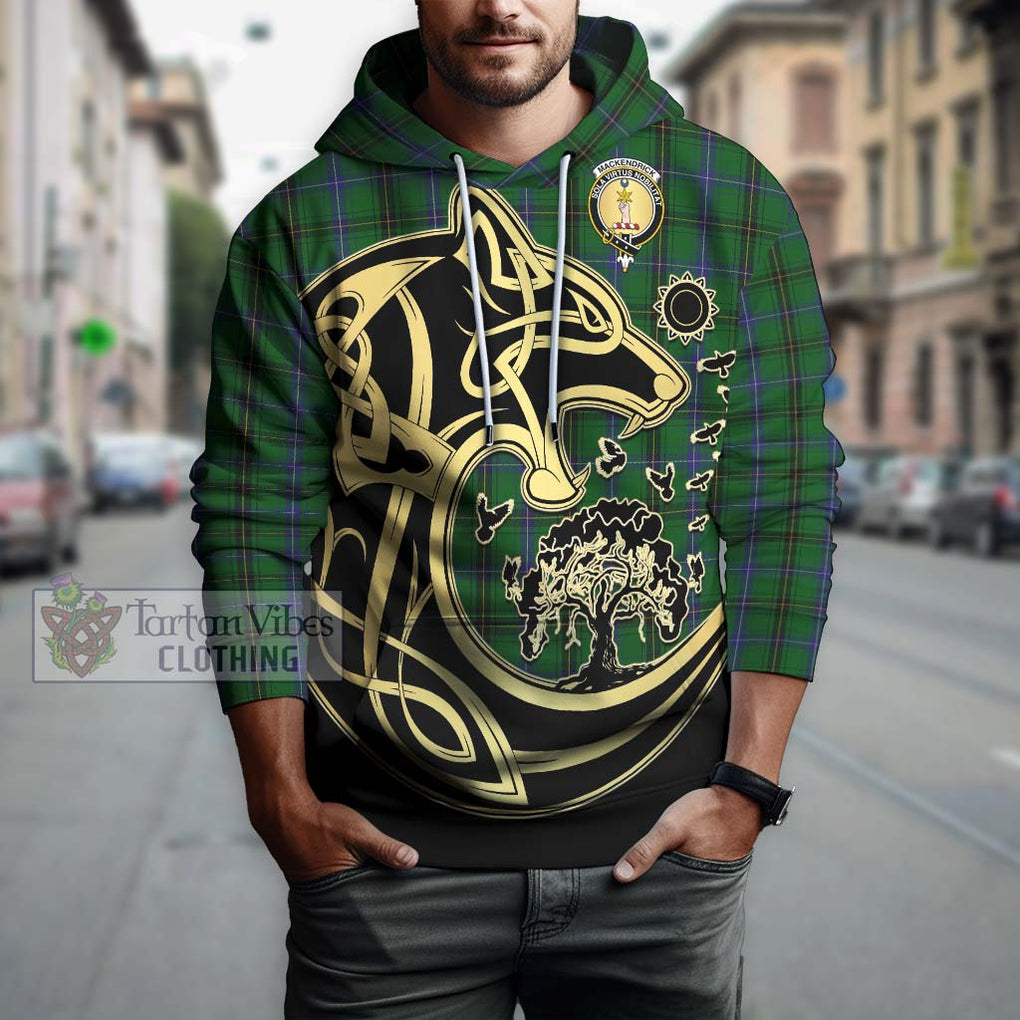 MacKendrick (McKendrick) Tartan Hoodie with Family Crest Celtic Wolf Style Zip Hoodie - Tartan Vibes Clothing