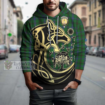 MacKendrick (McKendrick) Tartan Hoodie with Family Crest Celtic Wolf Style Zip Hoodie - Tartan Vibes Clothing