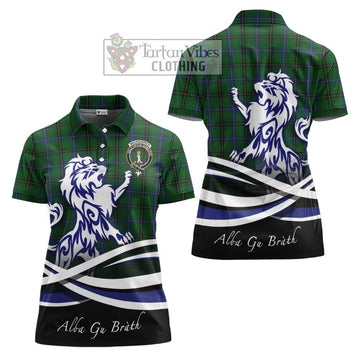MacKendrick (McKendrick) Tartan Women's Polo Shirt with Alba Gu Brath Regal Lion Emblem Women - Tartan Vibes Clothing