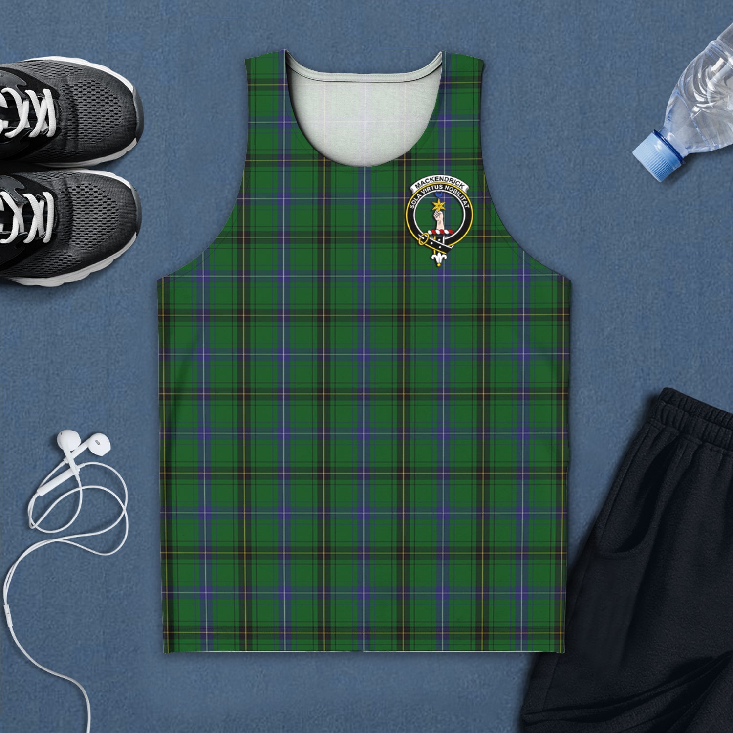 MacKendrick (McKendrick) Tartan Mens Tank Top with Family Crest 5XL - Tartan Vibes Clothing
