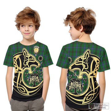MacKendrick (McKendrick) Tartan Kid T-Shirt with Family Crest Celtic Wolf Style Youth XL Size14 - Tartan Vibes Clothing