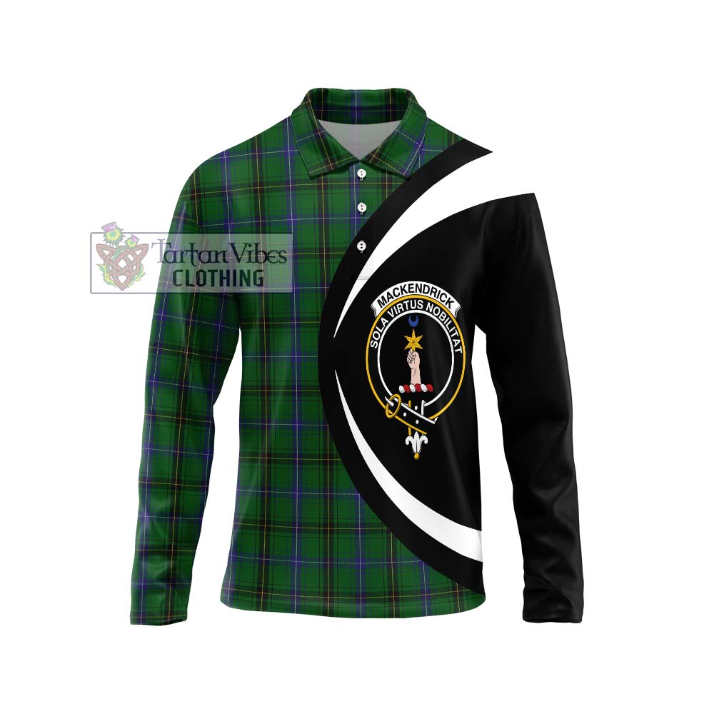 MacKendrick (McKendrick) Tartan Long Sleeve Polo Shirt with Family Crest Circle Style Unisex - Tartan Vibes Clothing