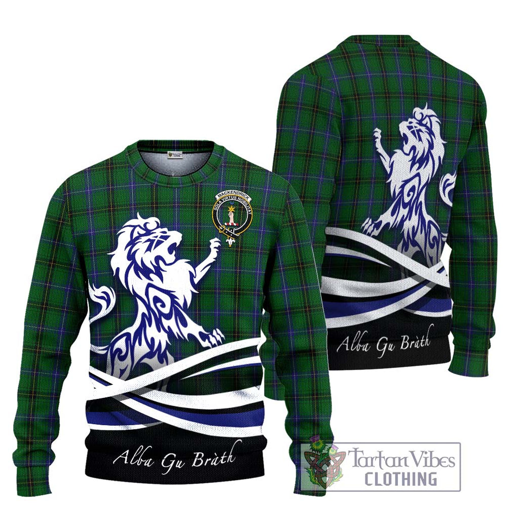 MacKendrick (McKendrick) Tartan Ugly Sweater with Alba Gu Brath Regal Lion Emblem Unisex - Tartan Vibes Clothing
