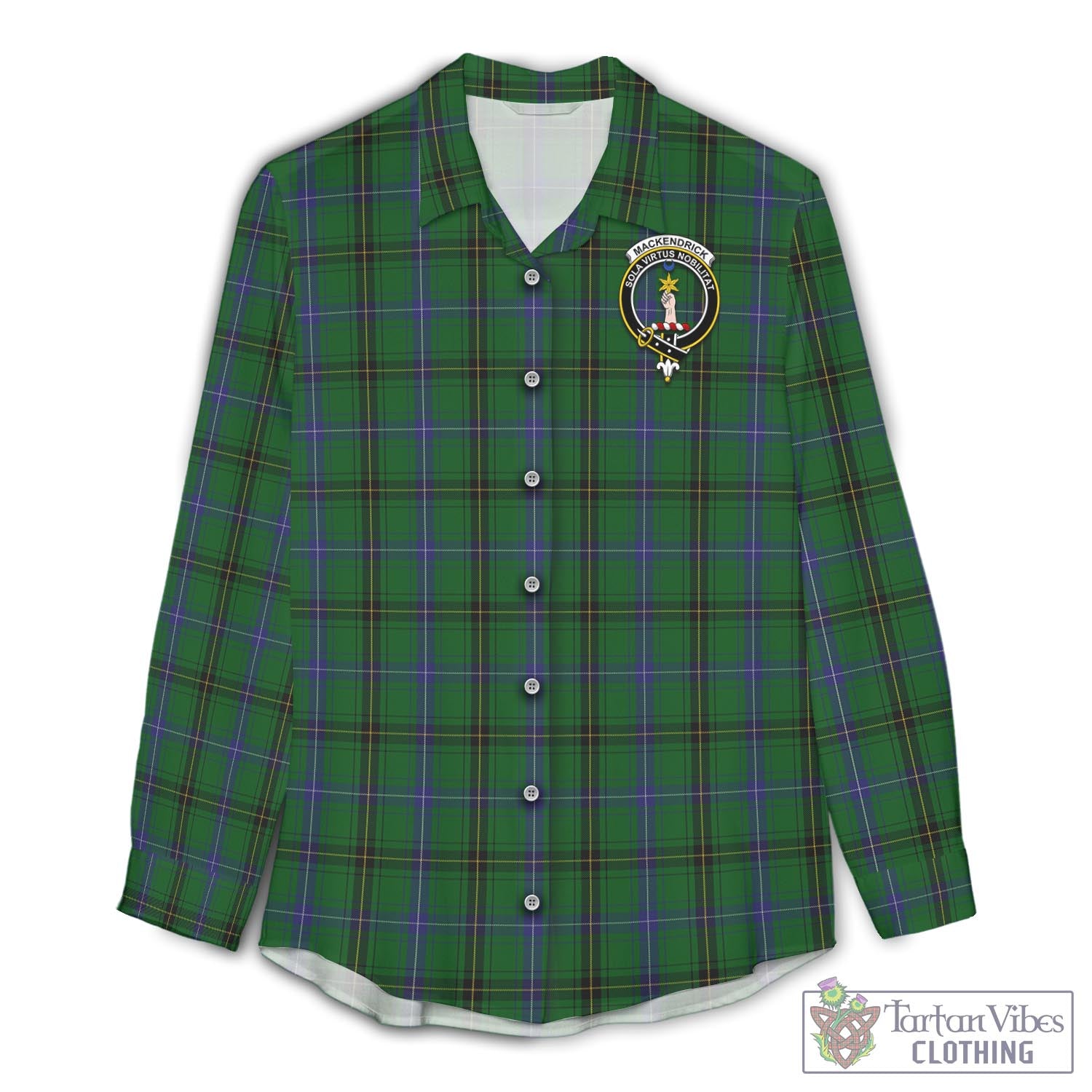 MacKendrick (McKendrick) Tartan Women's Casual Shirt with Family Crest Female - Tartan Vibes Clothing