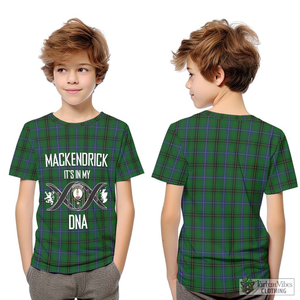 MacKendrick (McKendrick) Tartan Kid T-Shirt with Family Crest DNA In Me Style Youth XL Size14 - Tartan Vibes Clothing