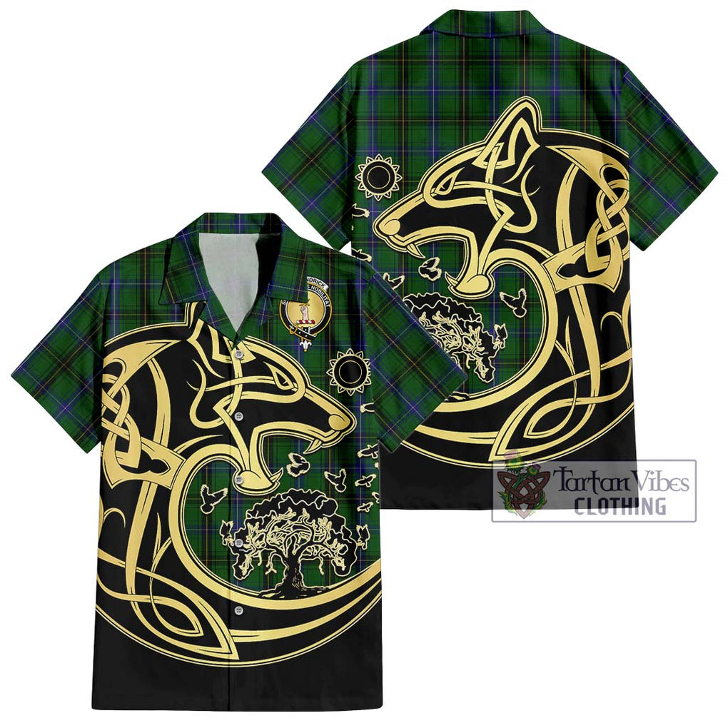MacKendrick (McKendrick) Tartan Hawaiian Shirt with Family Crest Celtic Wolf Style Kid - Tartan Vibes Clothing